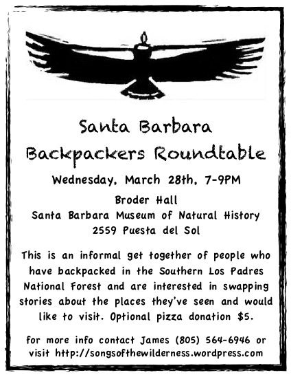 Santa Barara Hike Trail Backpacking Los Padres National Forest