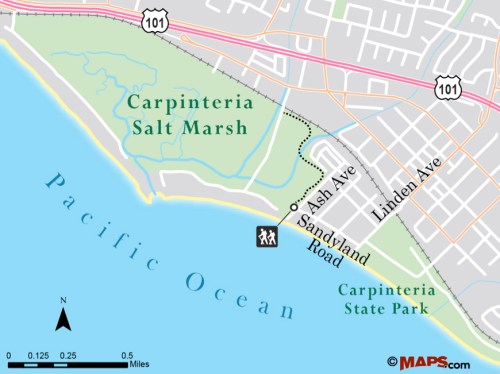 Carpinteria Salt Marsh map trail hike Santa Barbara