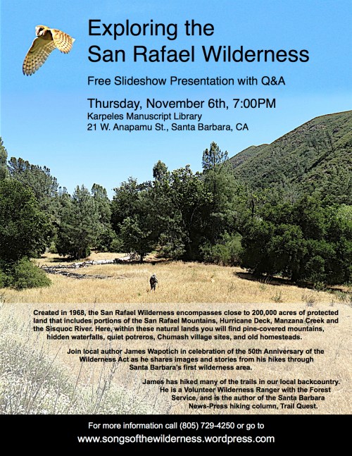 hiking backpacking santa barbara trail los padres national forest san rafael wilderness manzana hurricane deck sisquoc