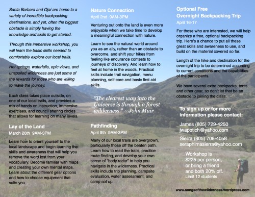 backpacking class Santa Barbara Los Padres National Forest hiking trails skills