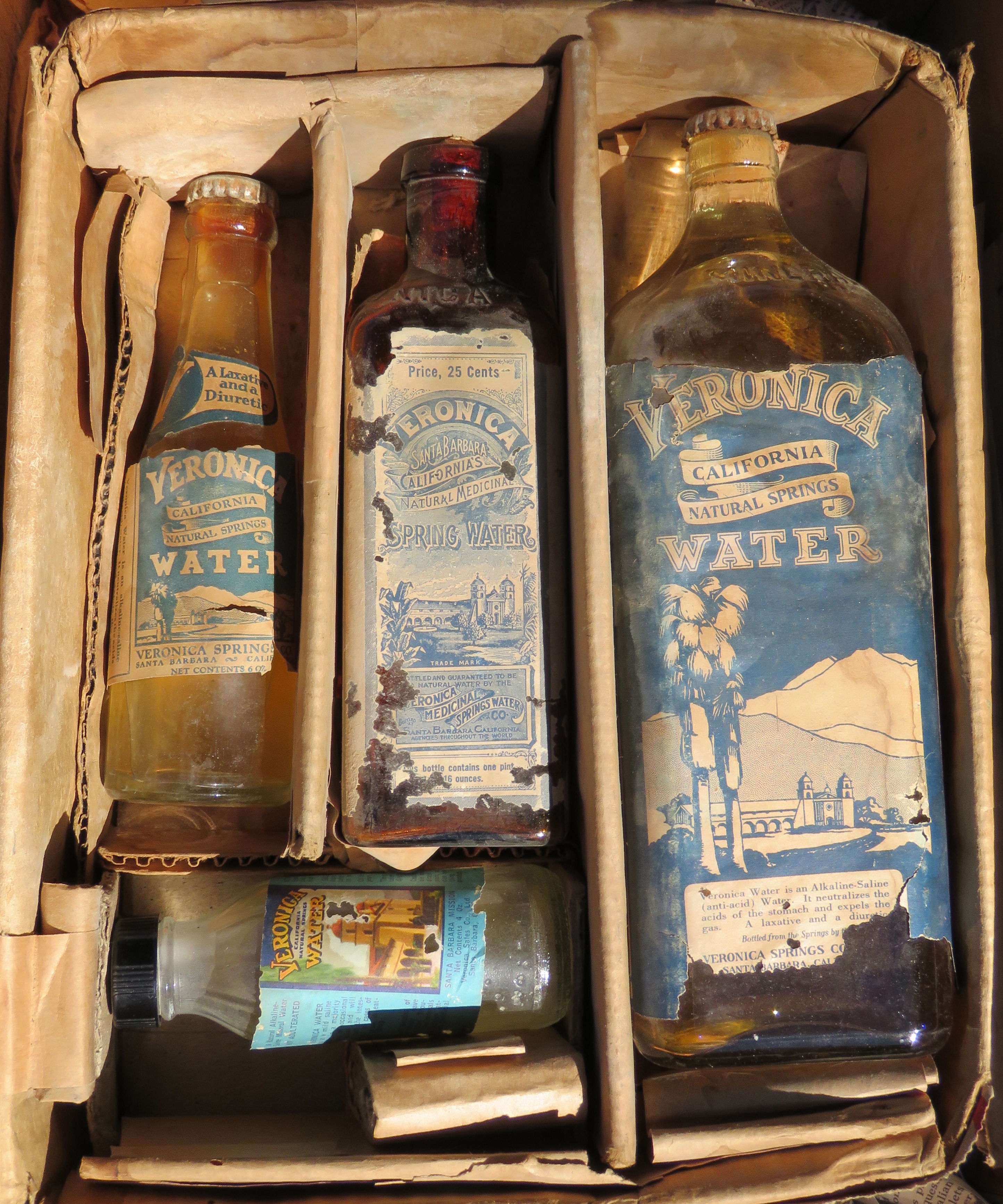 Veronica Springs Medicinal Water Company vintage bottles Arroyo Burro Open Space Campanil Hill