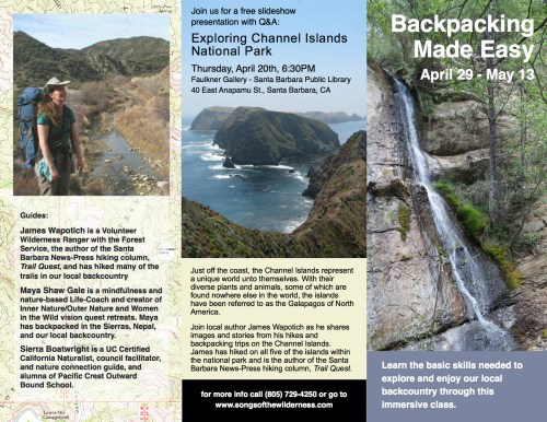 backpacking class Santa Barbara wilderness trails hiking skills trail instruction