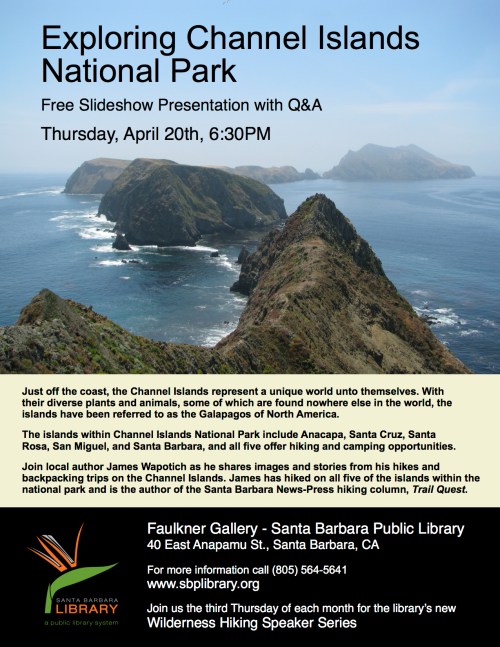 Channel Islands National Park Wilderness Hiking Speaker Series Santa Barbara