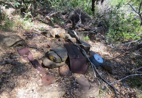 Lower Grapevine Camp canyon trail San Rafael Wilderness Los Padres National Forest ice can stove