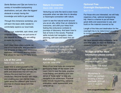 backpacking class santa barbara hike trails los padres national forest maps camping gear nature outdoors route finding