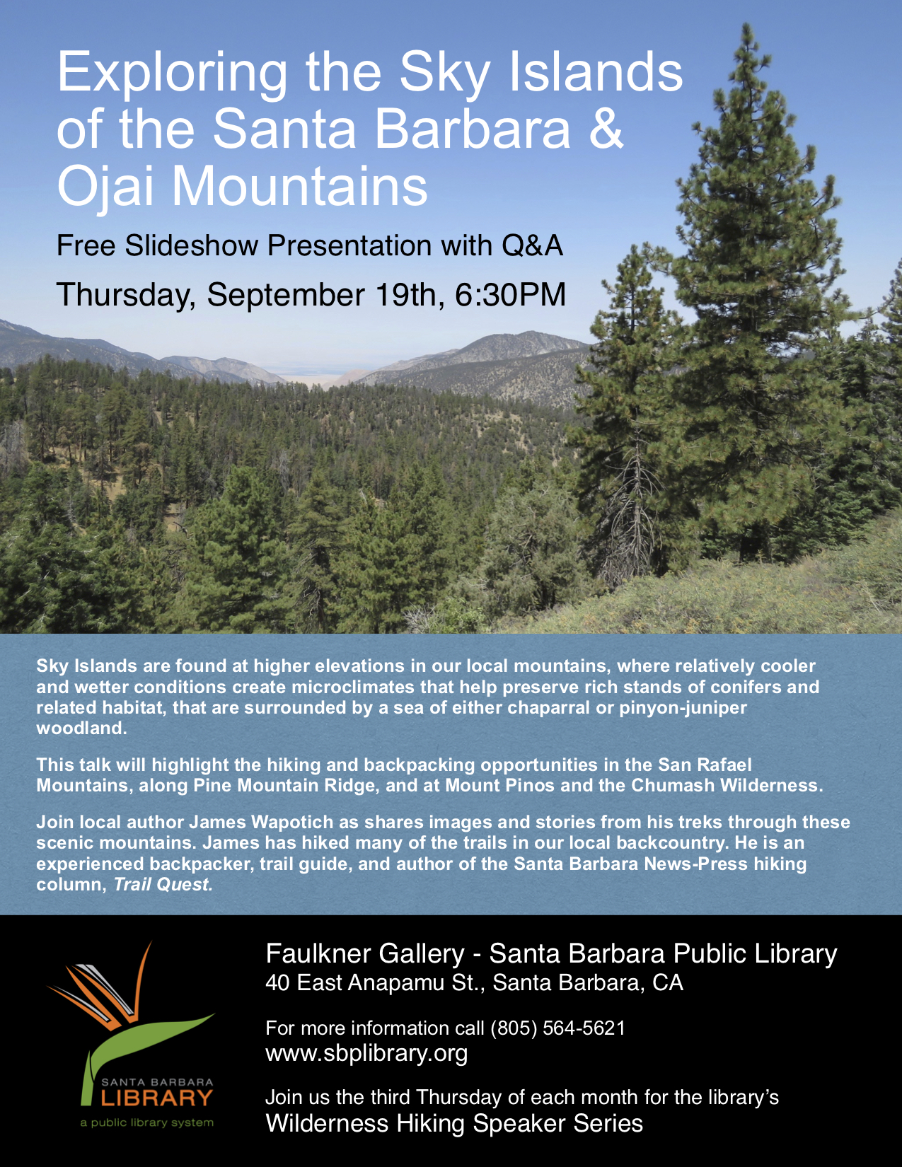 Sky Islands Los Padres National Forest San Rafael Mountains Big Pine Pine Mountain Ridge Reyes Peak Mount Pinos conifers