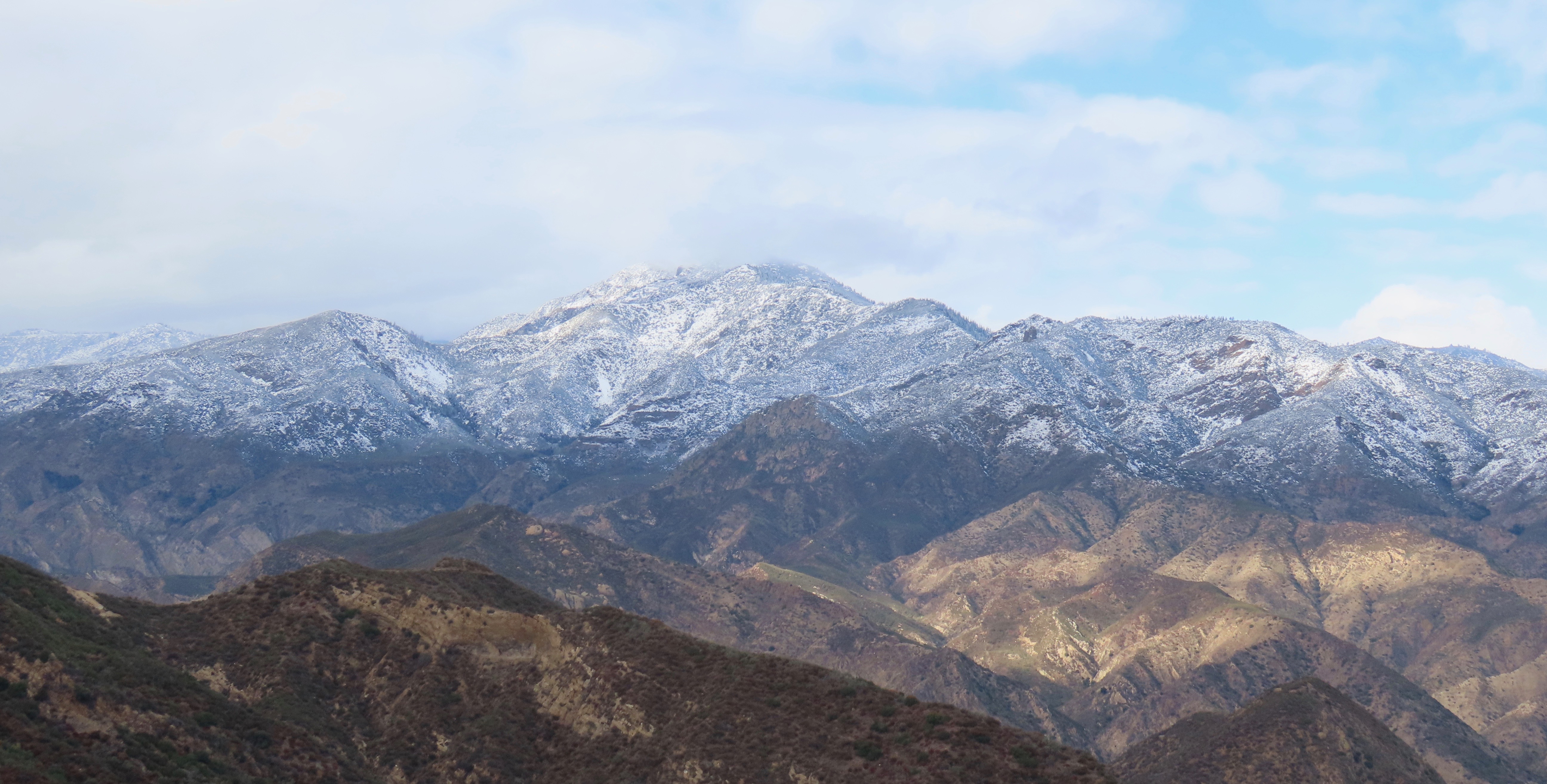 Cobblestone Mountain snow Agua Blanca Creek Sespe Wilderness Los Padres National Forest