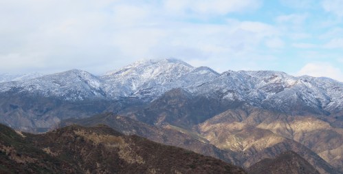 Cobblestone Mountain snow Agua Blanca Creek Sespe Wilderness Los Padres National Forest
