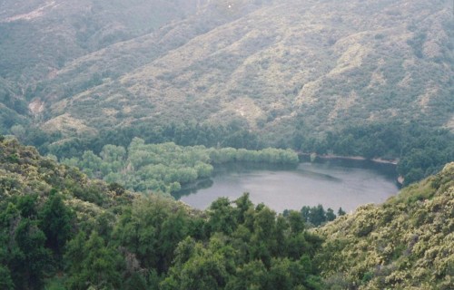 The Pothole Lake filled will water sespe wilderness los padres national forest